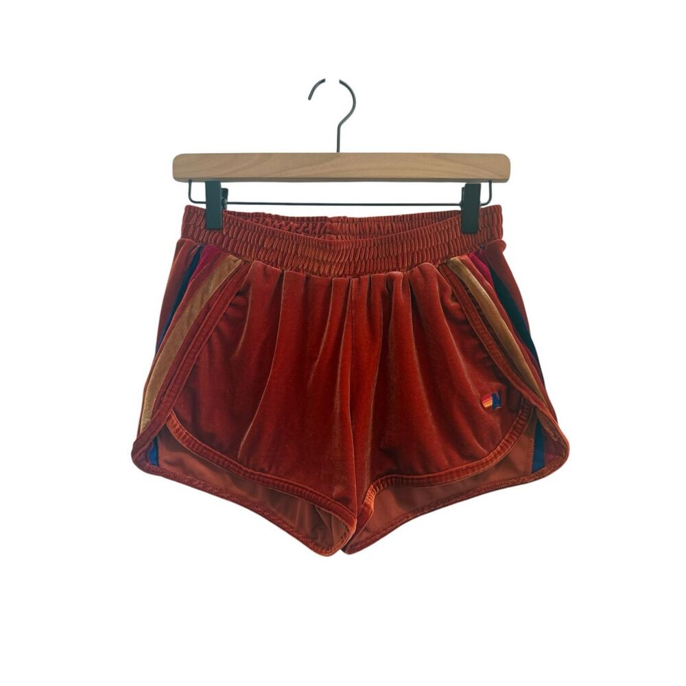 Aviator Nation Kids Velvet Rainbow Stripe Shorts Size L